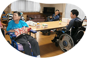 東京都板橋区にある特定非営利活動法人ぽっどのホームページ 重度障がい者のグループホーム さやえんどう はこんなところです